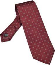 Zdjęcie Bordowy krawat jedwabny w kółeczka i kropki - Tczew