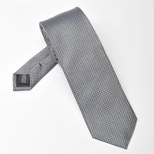 Zdjęcie Jedwabny krawat czarno szary mikrowzór Profuomo - Sopot