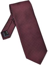 Zdjęcie Bordowy jedwabny krawat w białe kropki DŁUGI - Sulejówek