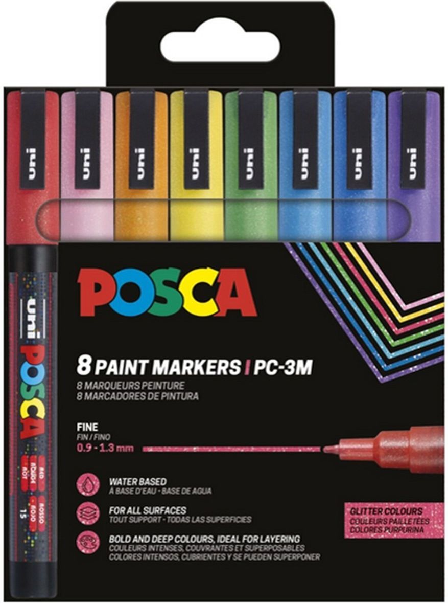 Zdjęcie Posca Fine Tip Pen Sparkling Colors 8 Pc 401661 - Bisztynek