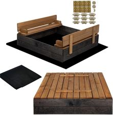 Zdjęcie Springos Sb100B Piaskownica Drewniana 100X100  Black - Górowo Iławeckie