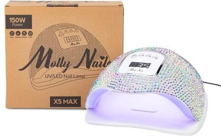 Molly Nails Wyprzedaż 72 Lampa Do Paznokci Led/Uv 150W Lakierów Hybrydowych Żeli I Akrylożeli W Cyrkonie Crystal Silver Holo X5 Max