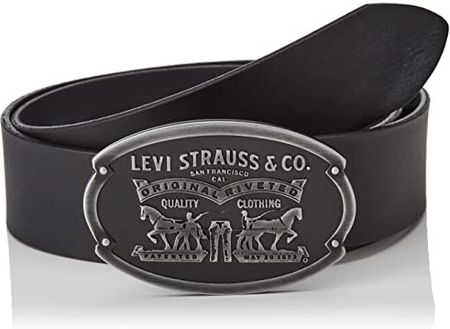 Levi's Pasek męski Billy Plaque Belt, Czarny (Black), 110