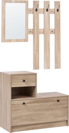 Beliani Szafka na buty zestaw do przedpokoju 77x35x70cm brązowy 681700