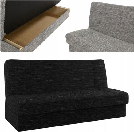 COMFORT kanapa wersalka rozkładana z funkcją spania z pojemnikiem na pościel bez boków na niskich nóżkach SOFAZFUNKCJĄSPANIA czarny tkanina 5907455310