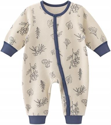 Kombinezon dla Noworodka Bawełniany Długi Rękaw Pluszowy 0-3 miesięcy