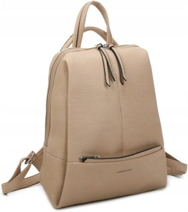 Luigisanto Stylowy Miejski Plecak Damski Beżowy Skóra Ekologiczna