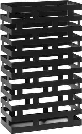 Stojak na parasole metalowy czarny Beliani 38X62X19Cm (631032)