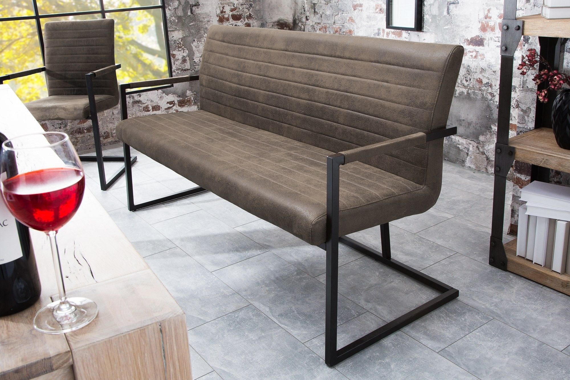 Zdjęcie Invicta Interior Loft Ławka 160 cm vintage taupe - Osiek