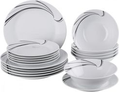 PRIMA DECO Serwis Obiadowy 6 Os�b 18 El. Porcelana Bia�y (5906555306688)