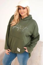 Zdjęcie Bluza damska Plus Size z kapturem i nadrukiem khaki - Pabianice