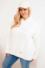 Zdjęcie Bluza damska Plus Size z kapturem i nadrukiem ecru - Tomaszów Mazowiecki