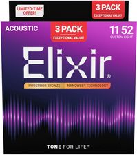 Zdjęcie Elixir 16568 Acou Phos NW CusLt – struny do gitary akustycznej 3-Pack - Radzymin