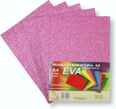 Zdjęcie Pianka Brokatowa A4 Eva Jasny Róż Biodegradowalna 5Szt. - Łapy