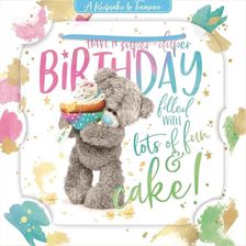 Zdjęcie Kartka Holograficzna 3D - Miś Trzymający Babeczkę - Kamieńsk