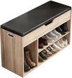 TimeTrade Szafka na buty drewniana z siedziskiem schowek z 2 półkami vintage 5904890435193