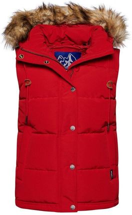 Damska kurtka puchowa bez rękawów ze sztucznego futra Superdry Everest