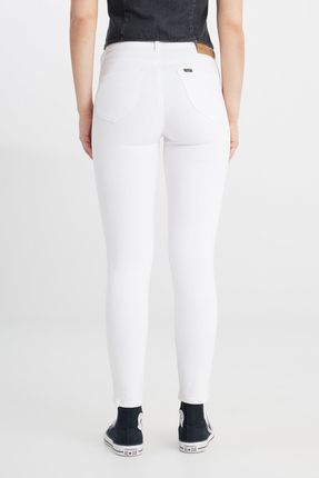 Damskie jeansy rurki LEE FOREVERFIT BRIGHT WHITE 112388581