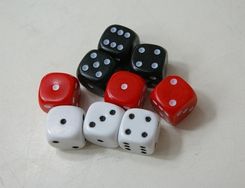 Dice and Games Kość matowa 6 ścian 12mm - oczka - Biała