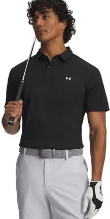 Koszulka męska polo UNDER ARMOUR Tee To Green Pique Polo czarna