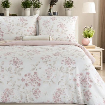 Eurofirany Pościel Bawełniana LILA 140x200 beżowa pudrowy róż