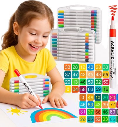 Markery Akrylowe Zestaw Pisaki Flamastry Mazaki 60Szt.