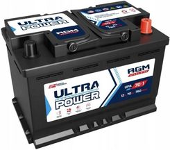 Ultra Power Akumulator 12V 70Ah 760A Agm Start-Stop