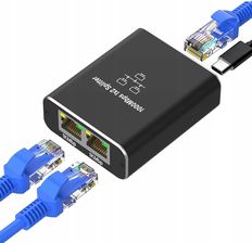 Zdjęcie Adapter Rozdzielacz Mini Switch Splitter Lan Ethernet 2X Rj45 1000Mbps 1Gb - Modliborzyce