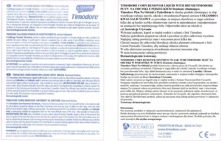 Timodore Gel Kosmetyk do stóp Timodore Płyn Na Odciski Twarde Stwardnienia I Modzele ...