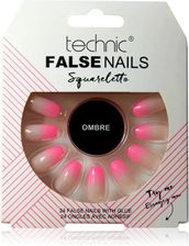 Zdjęcie Technic Cosmetics False Nails Squareletto Sztuczne Paznokcie Ombre 24Szt. - Wolbrom