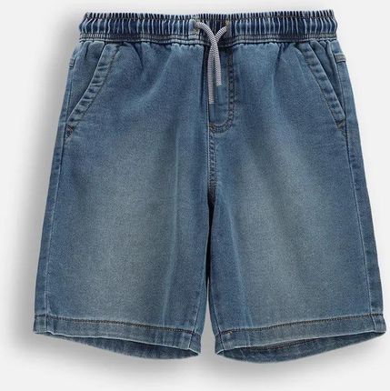 Krótkie spodenki jeansowe niebieskie z kieszeniami i wiązaniem w pasie