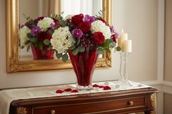 Zdjęcie Bohemia Wazon 32 cm czerwony Szkło kryształowe 336832 - Kraków