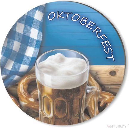 ENTER-TOM Podkładki drewniane z motywem Oktoberfest (kufel piwa) 6szt. (PDU00070)