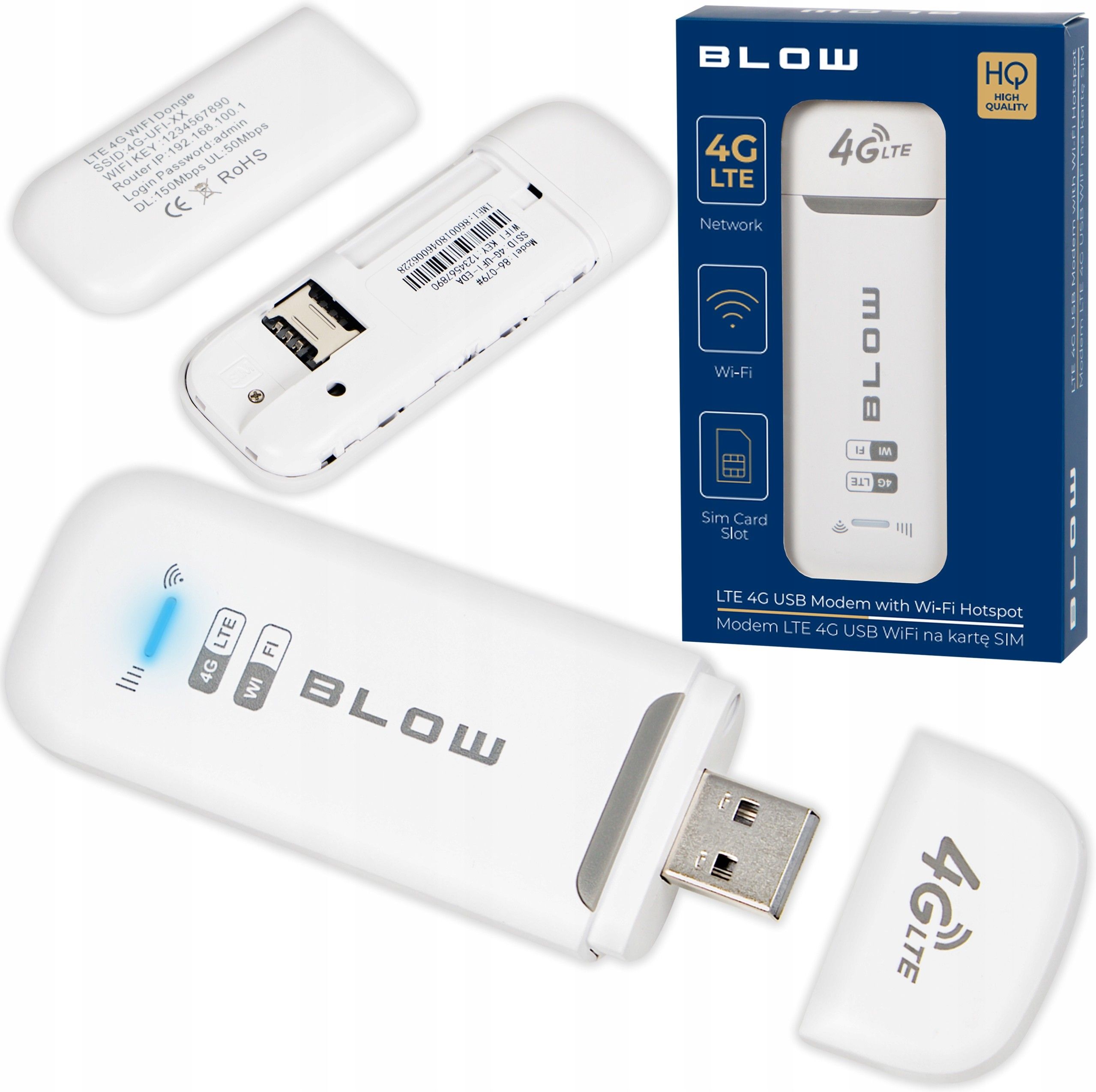 Router Blow Modem 4G Lte Usb Wifi Na Kartę Sim Domowy Router Odu ...