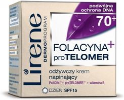 Krem do twarzy Krem Lirene folacyna + proTelomer 70+ odżywczy napinający spf-15 na dzień 50ml - zdjęcie 1