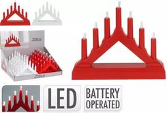 Zdjęcie Koopman Świecznik adwentowy czerwony 7 LED 13 cm (5904717217841) - Człuchów
