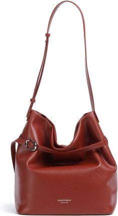 Emporio Armani Deva M | Torebka worek skóra | czerwony