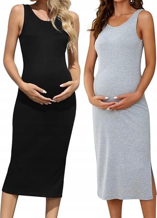 Sukienka Ciążowa Letnia W Paski Krótki Rękaw Rozmiar L Zestaw 2 Sztuki