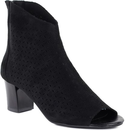 Botki damskie ażurowe open toe czarne M.Daszyński MR1954-23