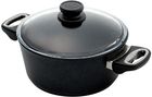HAGE Garnek żeliwny emaliowany z pokrywką 24 cm 4 l czarny (GARNEKKANCIASTYEMALIOWANY24CMCZARNY)
