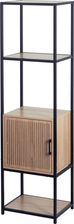 H&S Collection Rega� 5 p�ek z drzwiami listwowymi Czarny Br�zowy Metal P�yta MDF 43 x 33 x 153 cm NB1510590