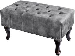 Zdjęcie Invicta Interior Puf Chesterfield welur antracytowy 80X45 CM 43521 - Chorzów