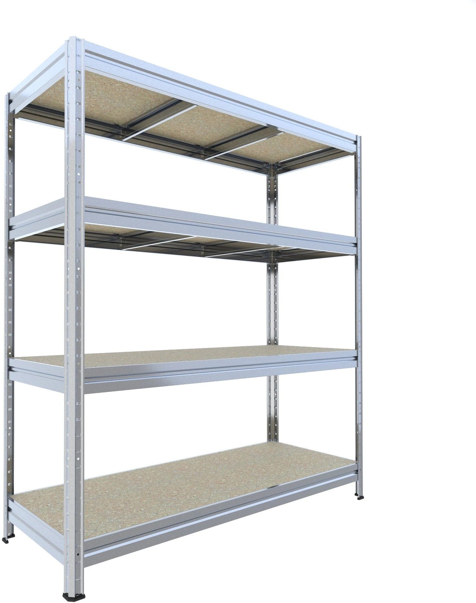 Regał magazynowy Biedrax Duży regał półkowy 60x240x180cm ocynk 4 półki ...