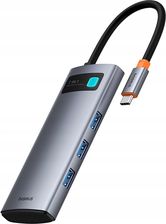 Zdjęcie Hub USB Baseus 7w1 HUB adapter Metal Gleam USB-C HDMI USB-A USB-C PD SD microSD - szary (B0003070881101) - Zelów