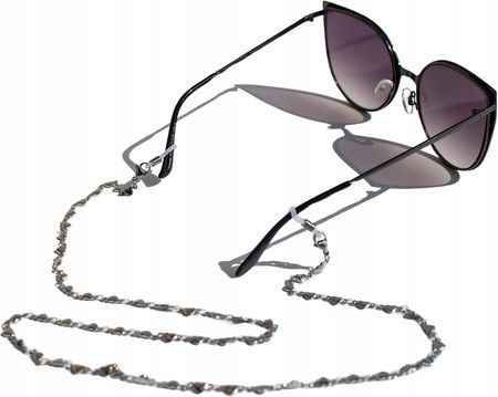 Łańcuszek Do Okularów Cords Zawieszka Srebrny Serduszka Stal Chirurgiczna