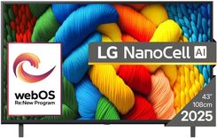 Zdjęcie Telewizor NanoCell LG 43NANO80A3B 43 cale 4K UHD - Czarna Białostocka