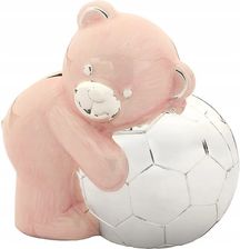 Zdjęcie Skarbonka dla dziewczynek Miś Różowo-Srebrna - Karczew