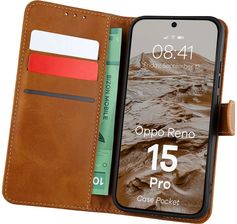 Zdjęcie Bizon Etui Z Klapką Case Pocket Do Oppo Reno 15 Pro, Brązowe - Boguszów-Gorce