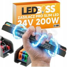 Zdjęcie ZASILACZ LED 24V 200W ULTRA SLIM PRO ŚCIEMNIACZ MODUŁOWY ZACISKAMI LEDBOSS - Krynki