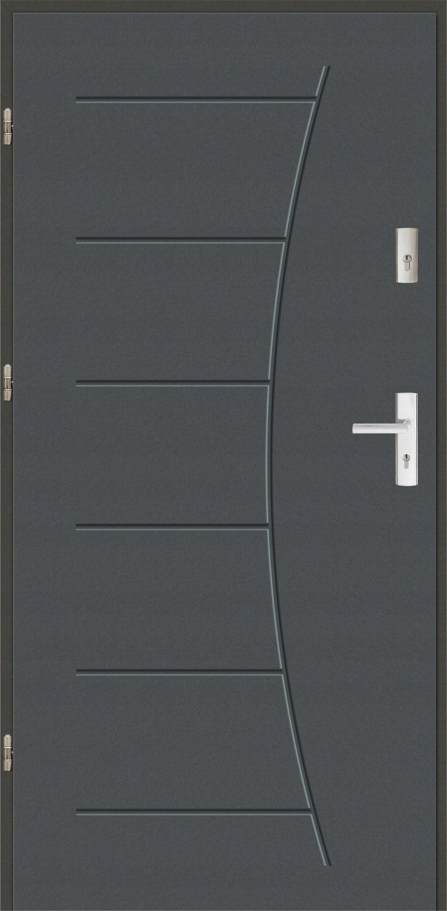 Drzwi zewnętrzne Polskie Drzwi Blue Plus T45 Antracyt Lewe 90cm Do ...